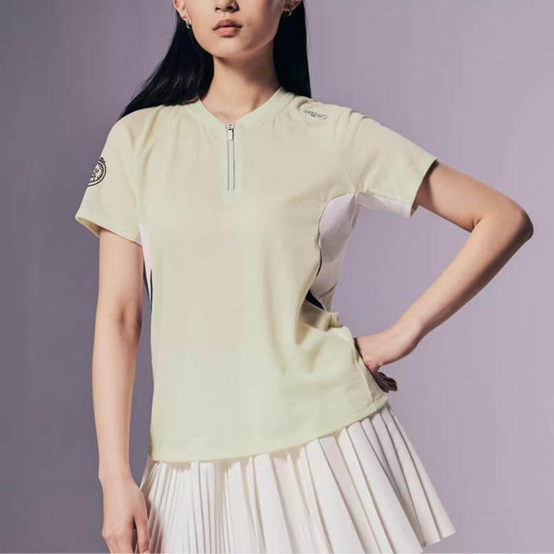 SAUCONY Ss25 Nathan Bell Series Logo Color Block Raglan Short Sleeve Knit Top Women Tops Beige SA1259ST41C-GE223