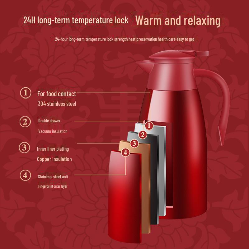 2L Edelstahl-Vakuum-Thermoskanne mit großem Fassungsvermögen