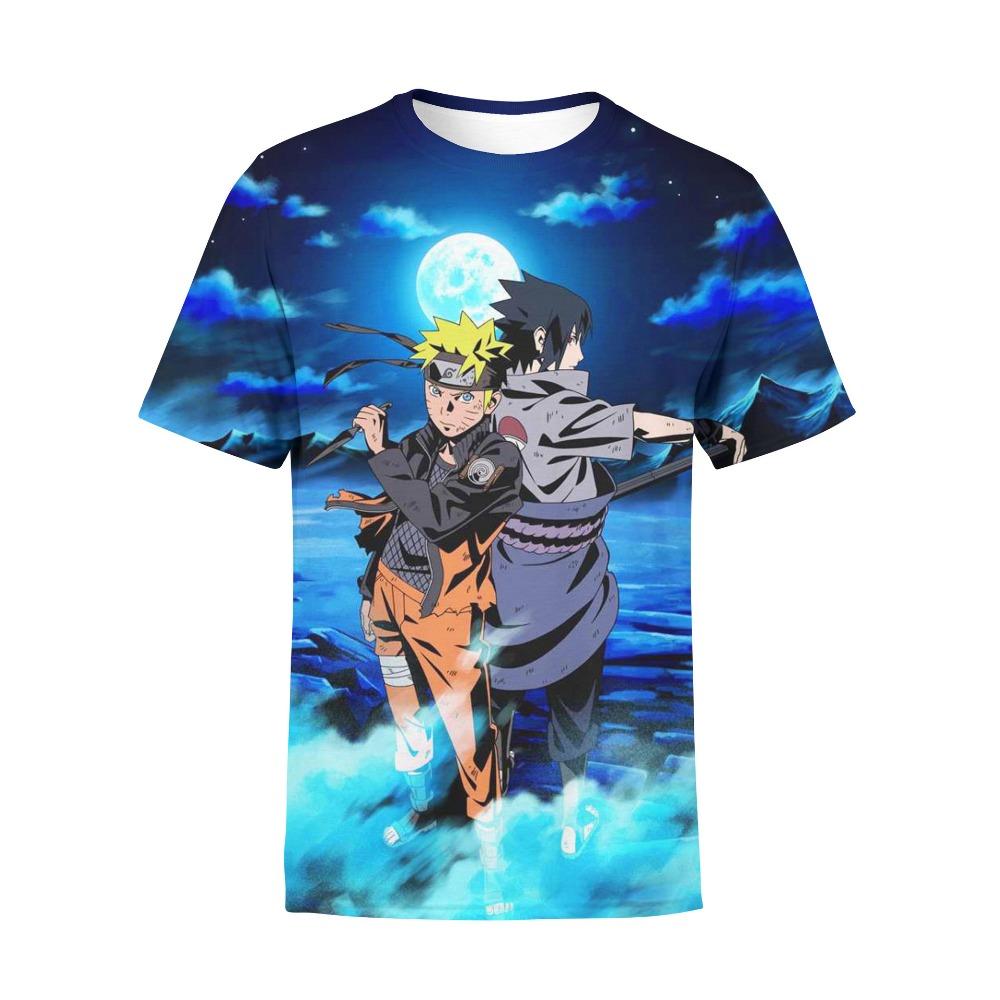 Boys' Fashion T-Shirt, 3D Digital Print, New Spring and Summer Naruto Short Sleeve Kids' Top