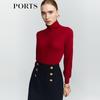 PORTS Women's Autumn/Winter Slim-Fit High-Neck Cashmere Sweater