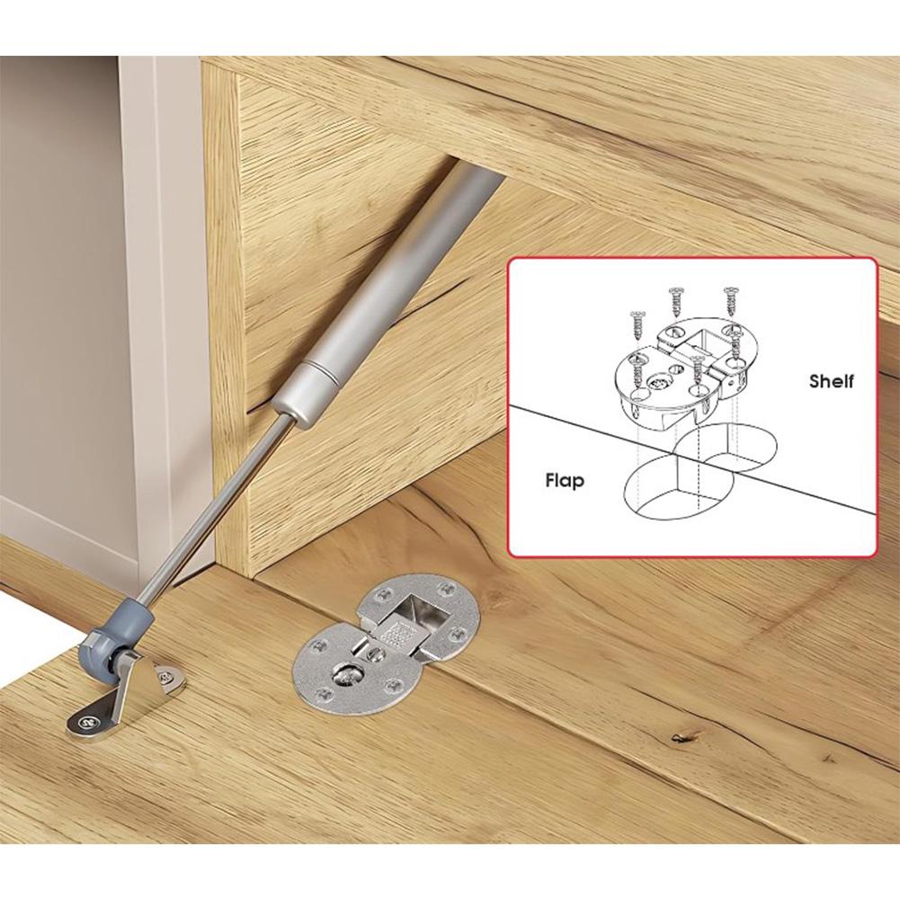 4pcs Semicircular Flip Hinge Folding Hinge Wardrobe Cabinet Concealed Hinge 180-degree Positioning Furniture Hardware