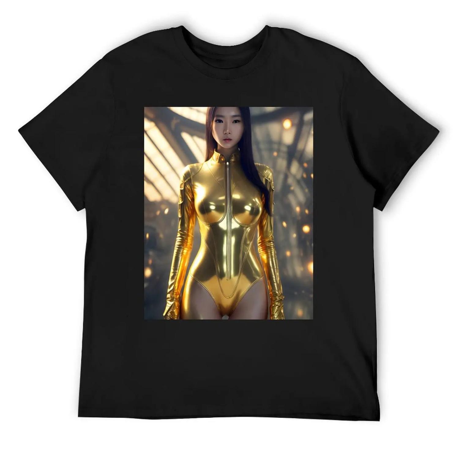 Прекрасный азиатский киберпанк-портрет - Крутая арт-футболка S