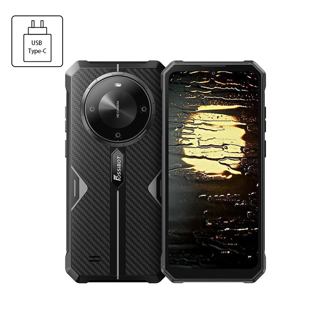 FOSSiBOT Robustes Smartphone F105, 6,745 Zoll HD+-Bildschirm, 10300 mAh Akku, 4 GB RAM + 64 GB ROM, 20 MP + 8 MP Kamera, 4G Dual SIM