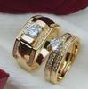 18k Gold Plated Couple Rings with Zircon – European & American Fashion