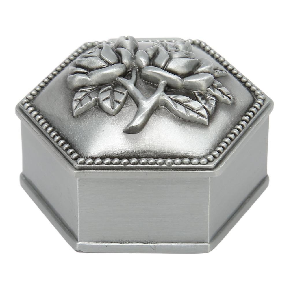 Zinc Alloy Zinc Alloy Trinket Box Hexagonal Small Heart Shape Organizer For Women