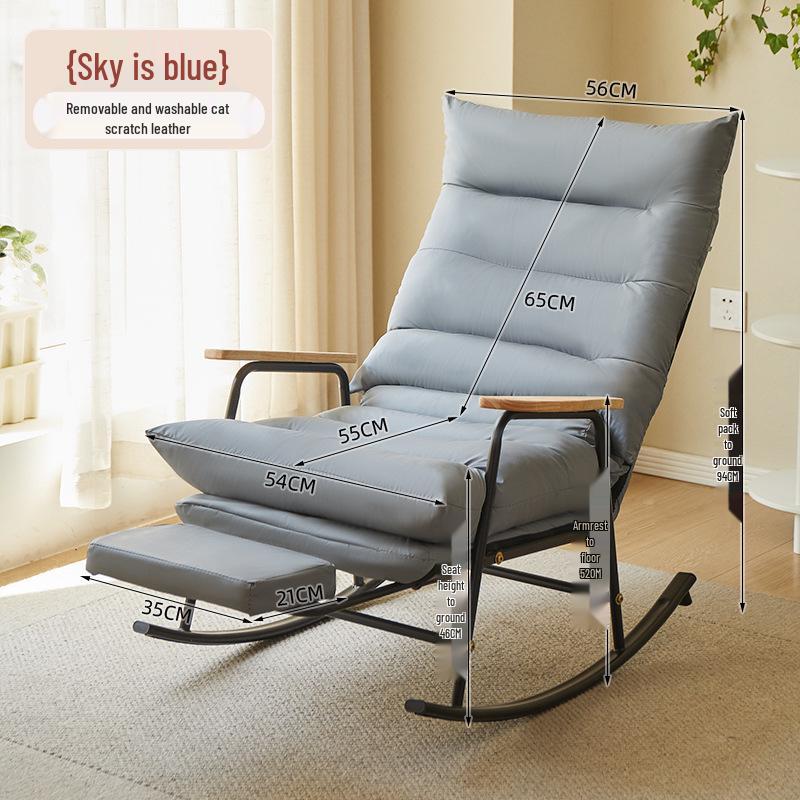 Adjustable Reclining Rocking Chair for Adults - Perfect for Balcony, Home Leisure, and Lounging.