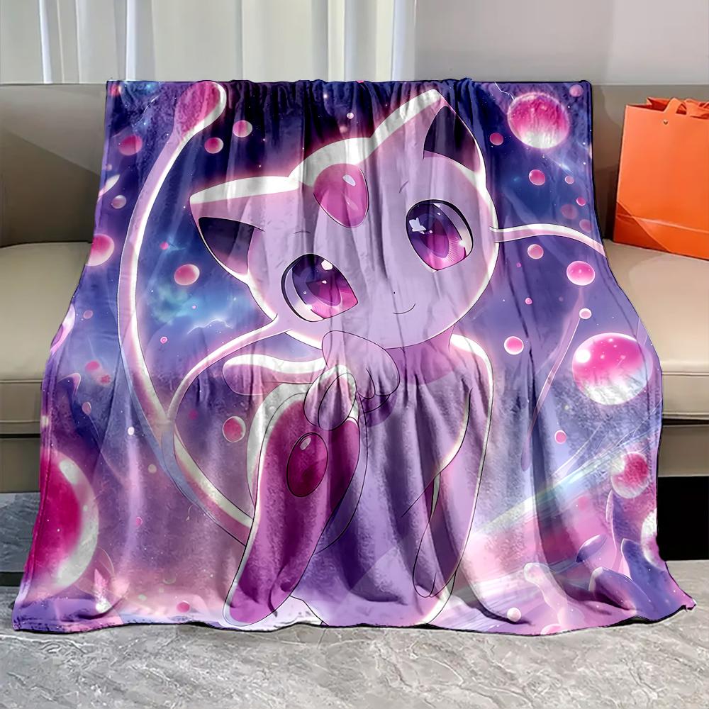 Best Seller! Pokemon-mew Printed Blanket Soft Cozy Blanket for Couch Sofa Bed Lounging, Ideal Gift for Women Mom Teacher Friends