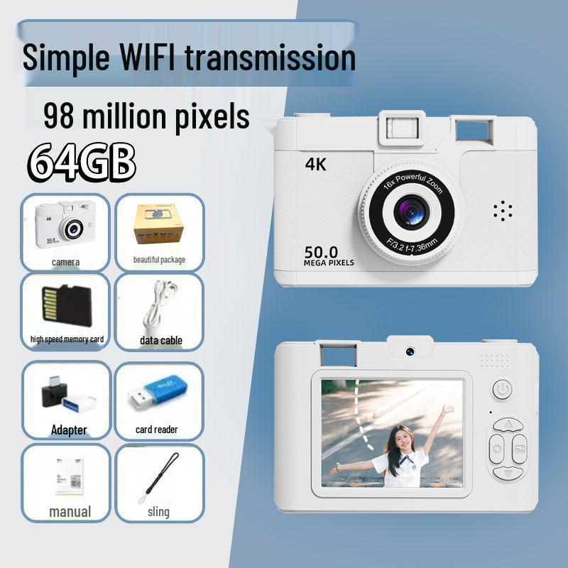 9800W Retro Digitalkamera mit Dual-Objektiv: HD-Foto & Video für Studenten