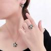 Purple Gold Luxury Sparkling Diamond Greenstone Flower Pendant Rose Gold Plated Colorful Gorgeous Necklace