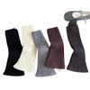 Sock Cover Women's Fall/winter Vertical Stripe Small Round Toe Basic Pile-up Sock Knitted Woolen Sweater for Warmth and Protection of The Lower Legs