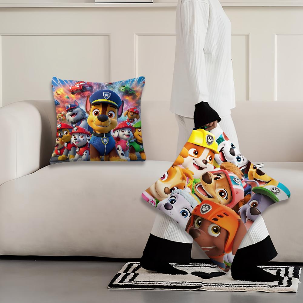 Cartoon P-Paws P-Patrol Pillow Case Living Room Accent Couch Back Support Square Lounge Restful Nap Companion