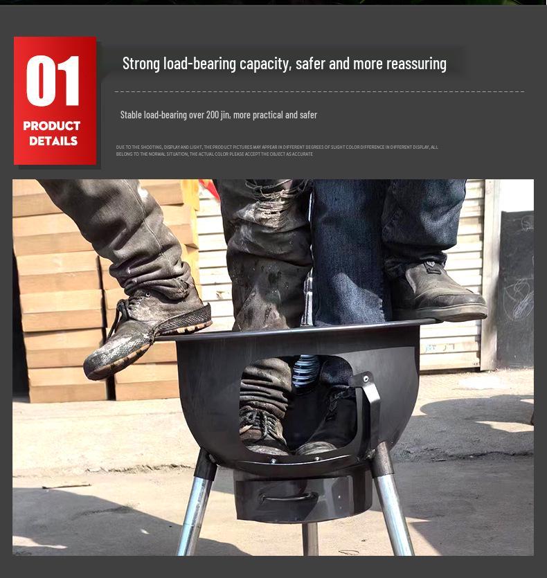 Portable Outdoor Firewood Stove with Threaded Round Legs - New Model