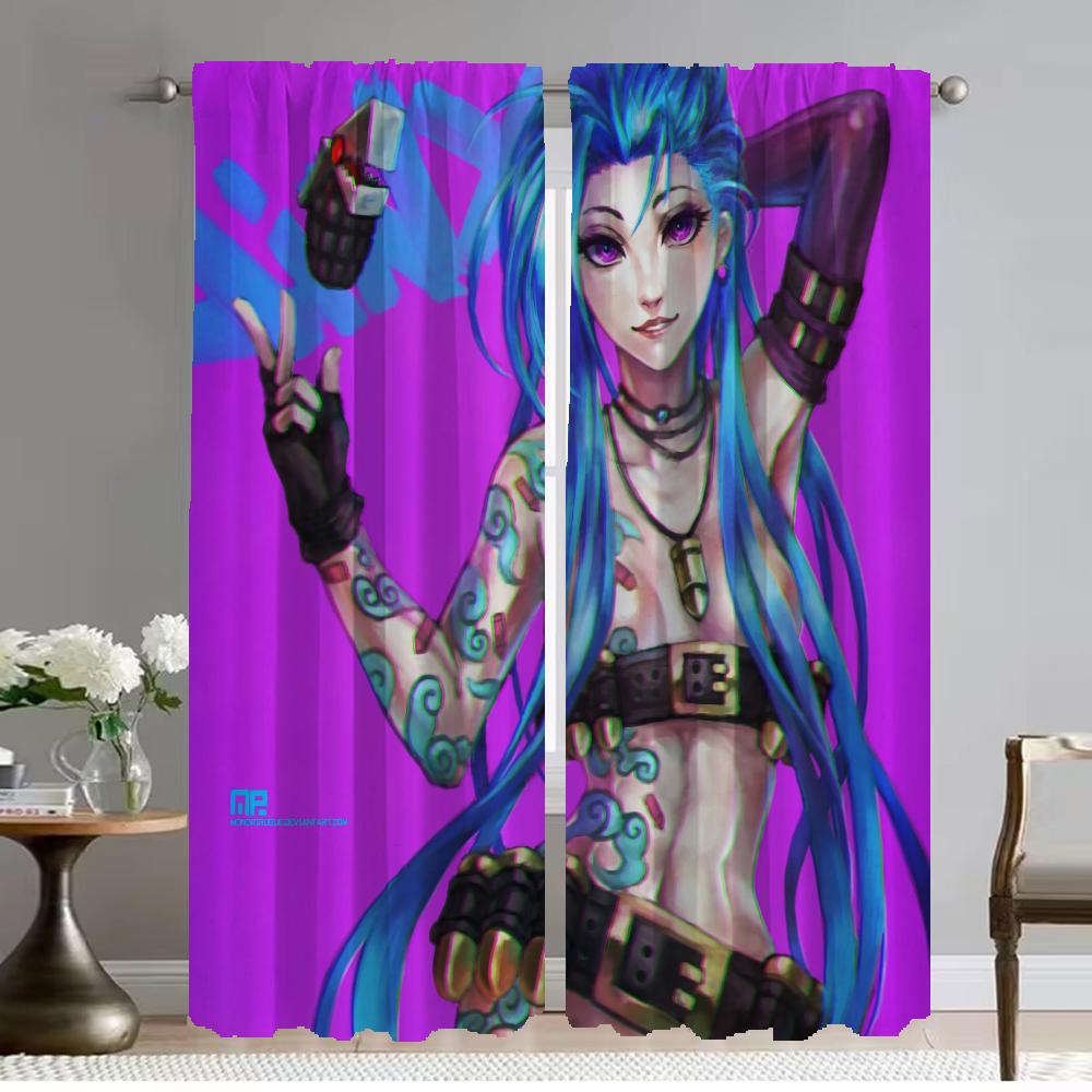 Modern Living Room Curtains 2 Pieces Jinx Partition Blackout Curtain Anti-mosquito Curtains for Camera Shades Tulle for Bedroom