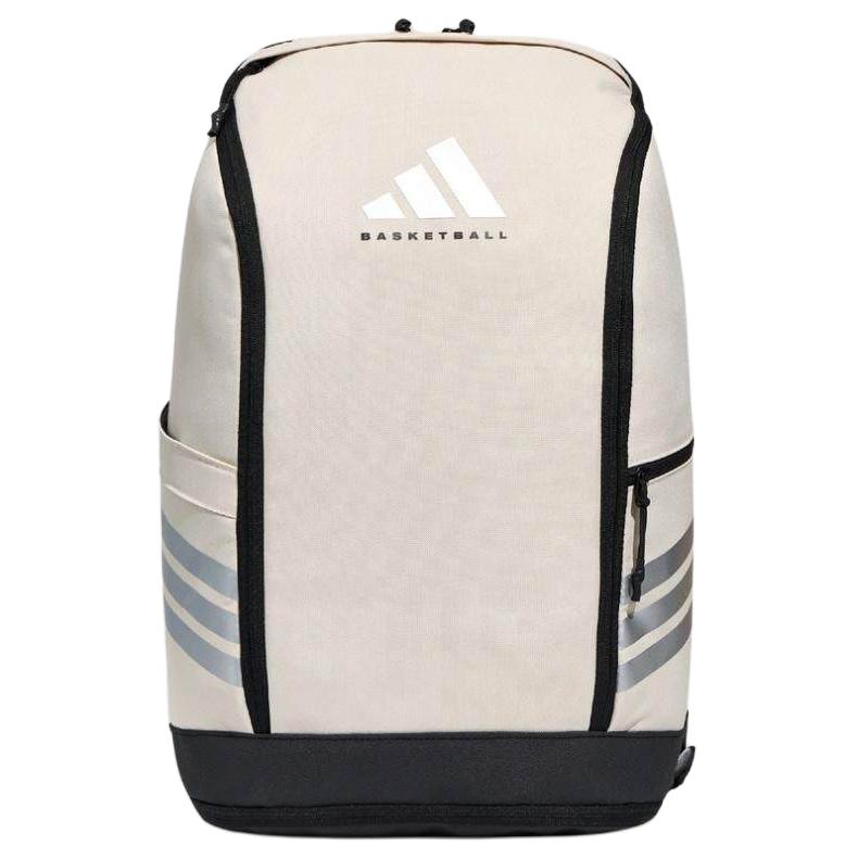 Adidas Fashion Trend Sports Zipper Closure Backpack Unisex Backpack Off-White Black KX0586 Beige & Black