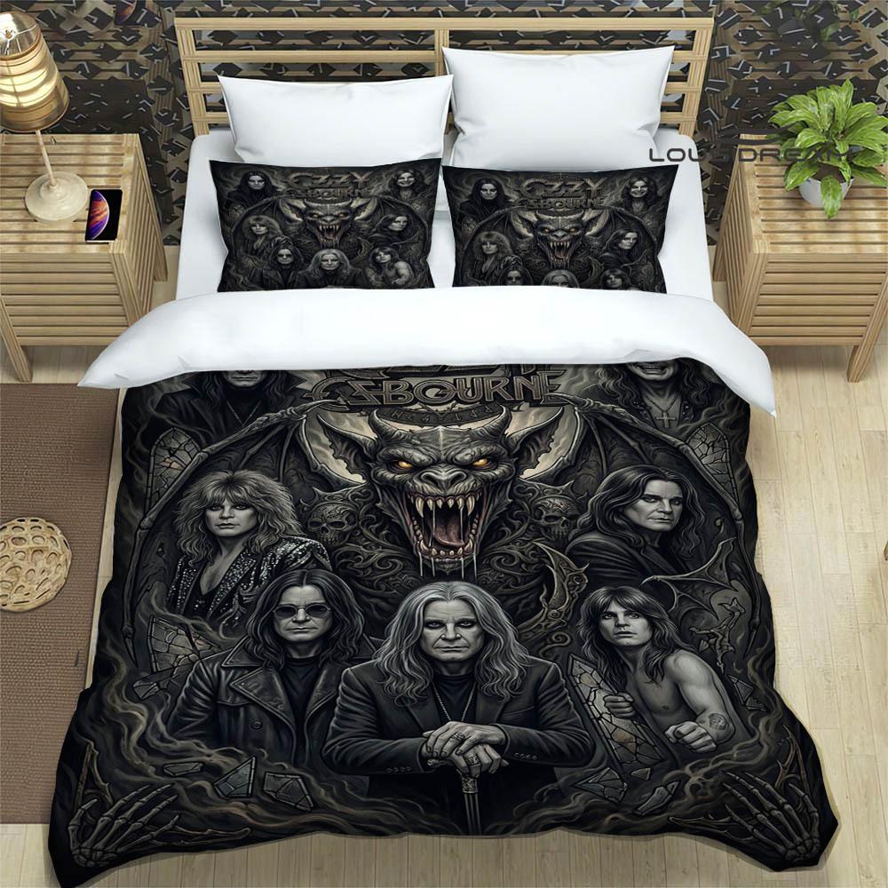 Set Biancheria da Letto Stampati Ozzy Osbourne squisito set di biancheria da letto copripiumino set piumone set biancheria da letto lusso regalo di compleanno