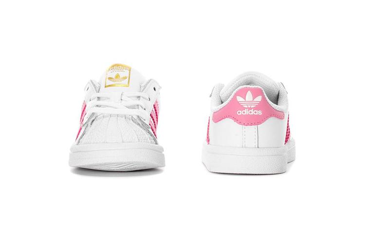adidas Originals SUPERSTAR Low Top Toddler Shoes White Pink Infant And Toddler BY3720