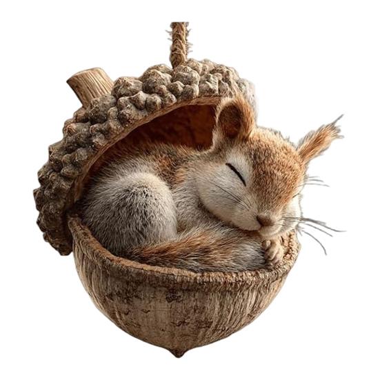 Forest Animal Acorn Ornaments Acrylic Cute Christmas Trees Hanging Decorations Rustic Home Decor Holiday Gift for Animal Lovers