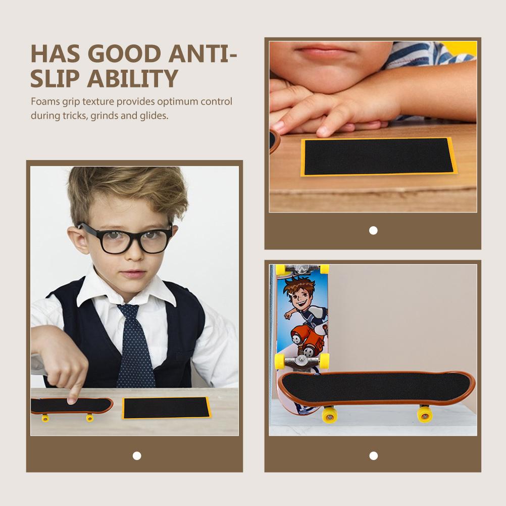 12 Stück Schaumstoff-Griffband für Skateboard Fingerboards Rutschfeste Aufkleber Ersatz Schwarze Schwammige Pads Zubehör Bretter Kinder Jungen