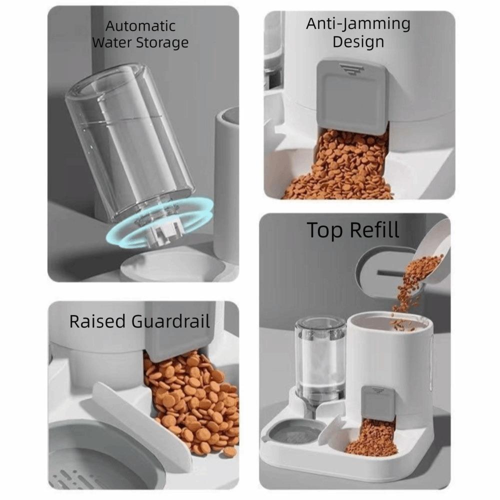 2 In 1 Dog Automatic Feeder Large Capacity Integrated Dog Water Dispenser Plastic Spill-Proof Pet Integrated Feeder