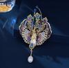 Elegant Rhinestone Animal Brooch: High-End Flower Design for Women's Coats and Accessories