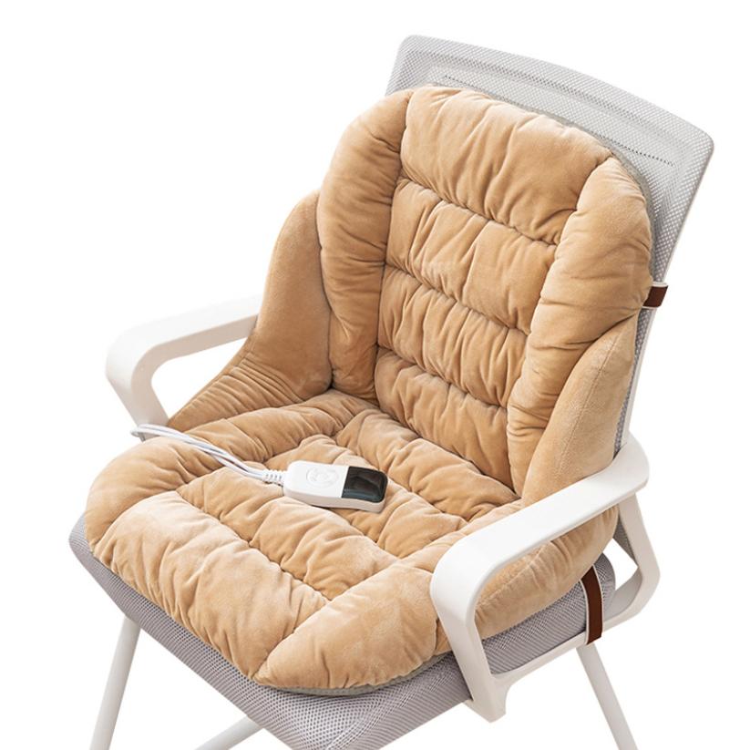 Heating seat cushion and back cushion for students' office removable and washable including seat and backrest cushions