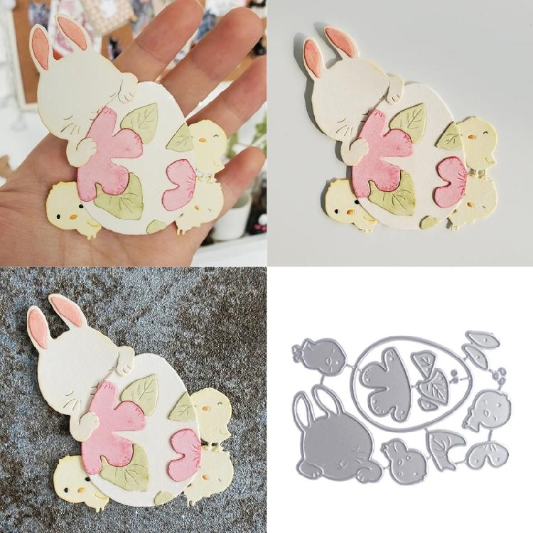 Metal Die Cuts Embossing Stencils Easters Rabbits Chicken Cutting Dies Stencils for Scrapbooking Album Card Decorations