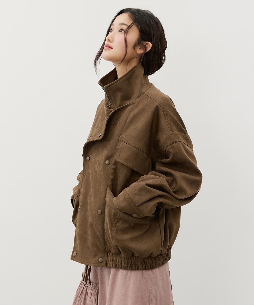 CITYBREEZE Suede Utility Jumper_Khaki Brown