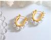 Elegant U-Shaped Ear Cuffs: Versatile Titanium Steel Earrings with Gold Plating and Faux Pearls