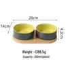 Ru Han Ceramic Pet Bowl with Wooden Stand
