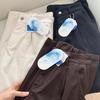 Soft Satin Denim: Women's Warm Wide-Leg Fleece Pants for Autumn/Winter - Stretchy, Thickened, Slimming, Straight Leg.