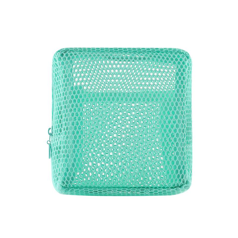 Dopamine Color Mesh Tofu Makeup Bag: Compact Lipstick & Sanitary Pad Storage