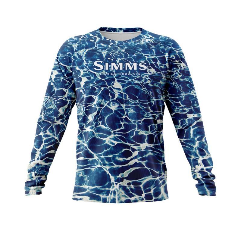 SIMMS Fishing Clothes Luya Long-sleeved Round-neck T-shirt Men's Sunscreen Quick-drying Breathable