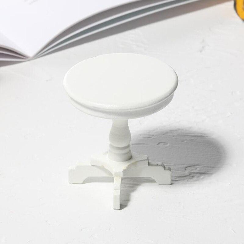 1 шт. Игрушечный домик Ресторан Маленький круглый стол Мини-мебель Маленький круглый стол Миниатюрная сцена Украшения Реквизит для съемок Light Grey