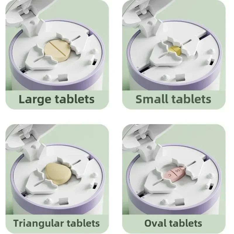 Portable 2-in-1 Pill Box with Pill Cutter for Cutting Small Pills or Large Pills In Half & Quarter Travel Pill Organizer Case