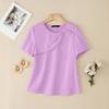 ZANZEA Women Casual Round Neck Loose Summer Cotton Short Sleeve Blouse