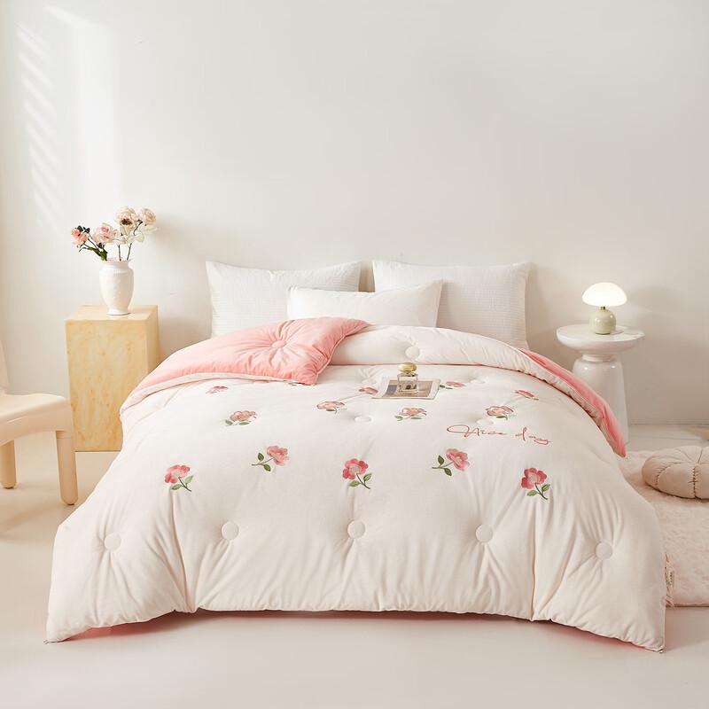 

Теплое одеяло OLOEY с вышивкой цветов из соевого волокна 150x200cm