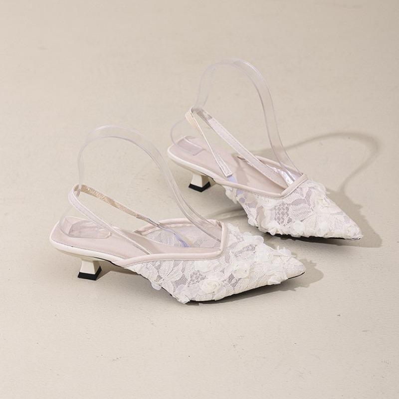 Baotou back empty cool slippers women's new summer outer wear temperament with skirt high heels versatile casual women's shoes