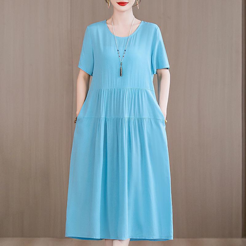 Eleganti abiti da donna estivi larghi a maniche corte taglie forti casual lunghi abiti per le donne abbigliamento vintage