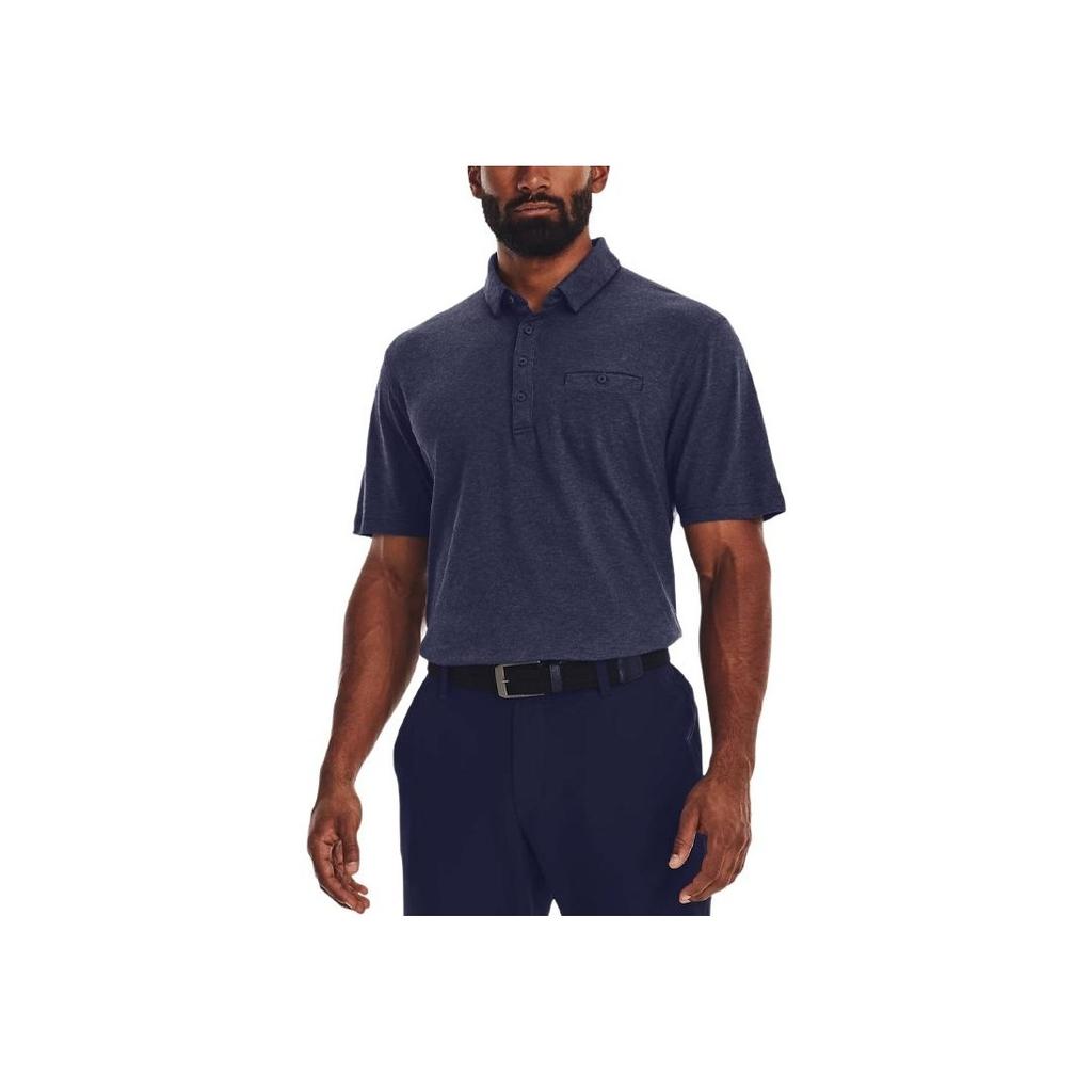 Under Armour Solid Casual Pullover Short Sleeve Polo Shirt Men Tops Navy-Blue 1377363-410