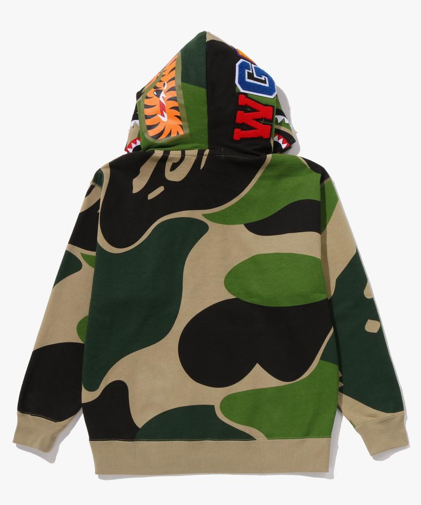 Felpa con cappuccio Mega Abc Camo Double Shark Vestibilità Relaxed con zip intera (M) verde