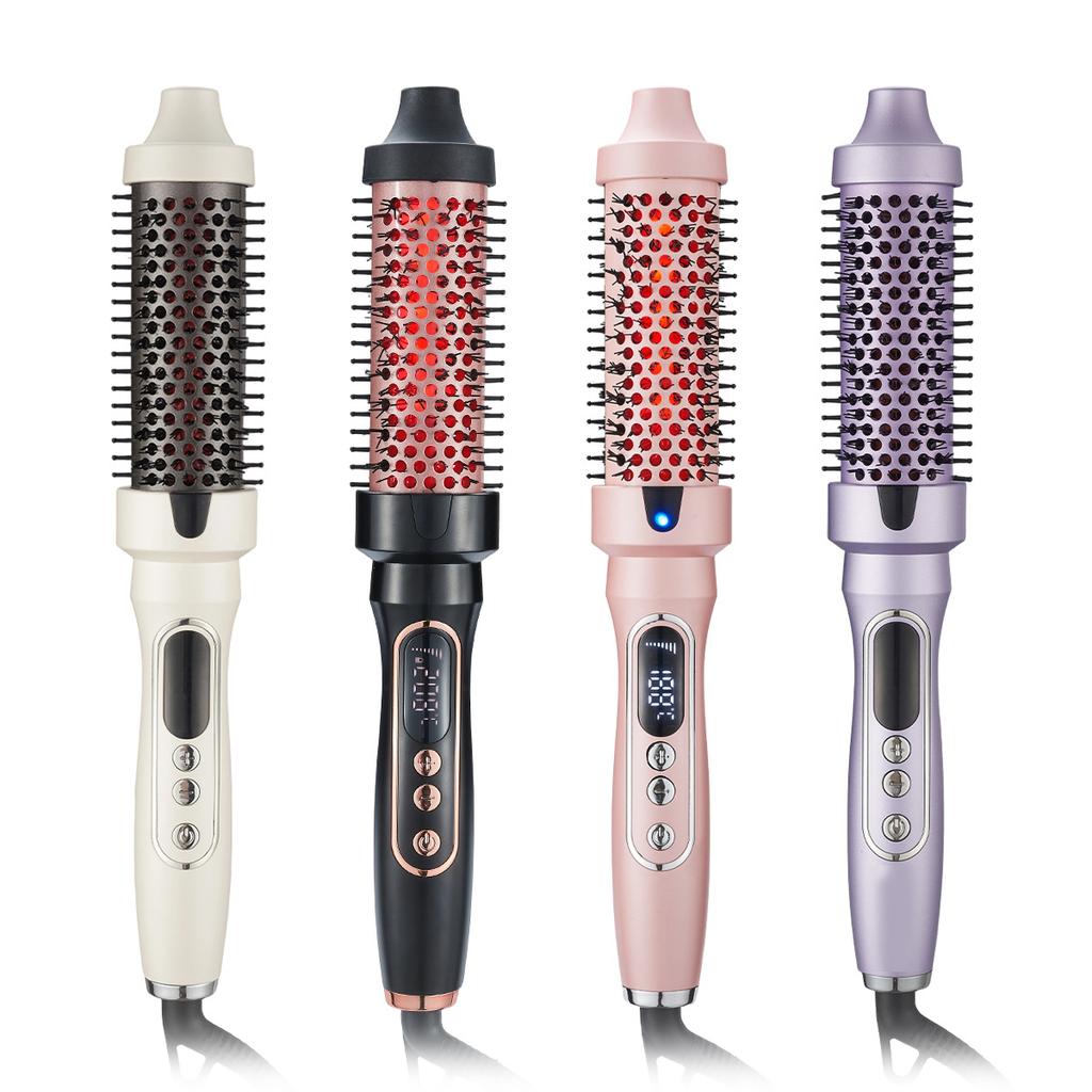 Heating Curling Comb with Infrared Care PTC Thermal Round Brush Styling Iron for Volumizing Anti-Scald Professional Hot Brush