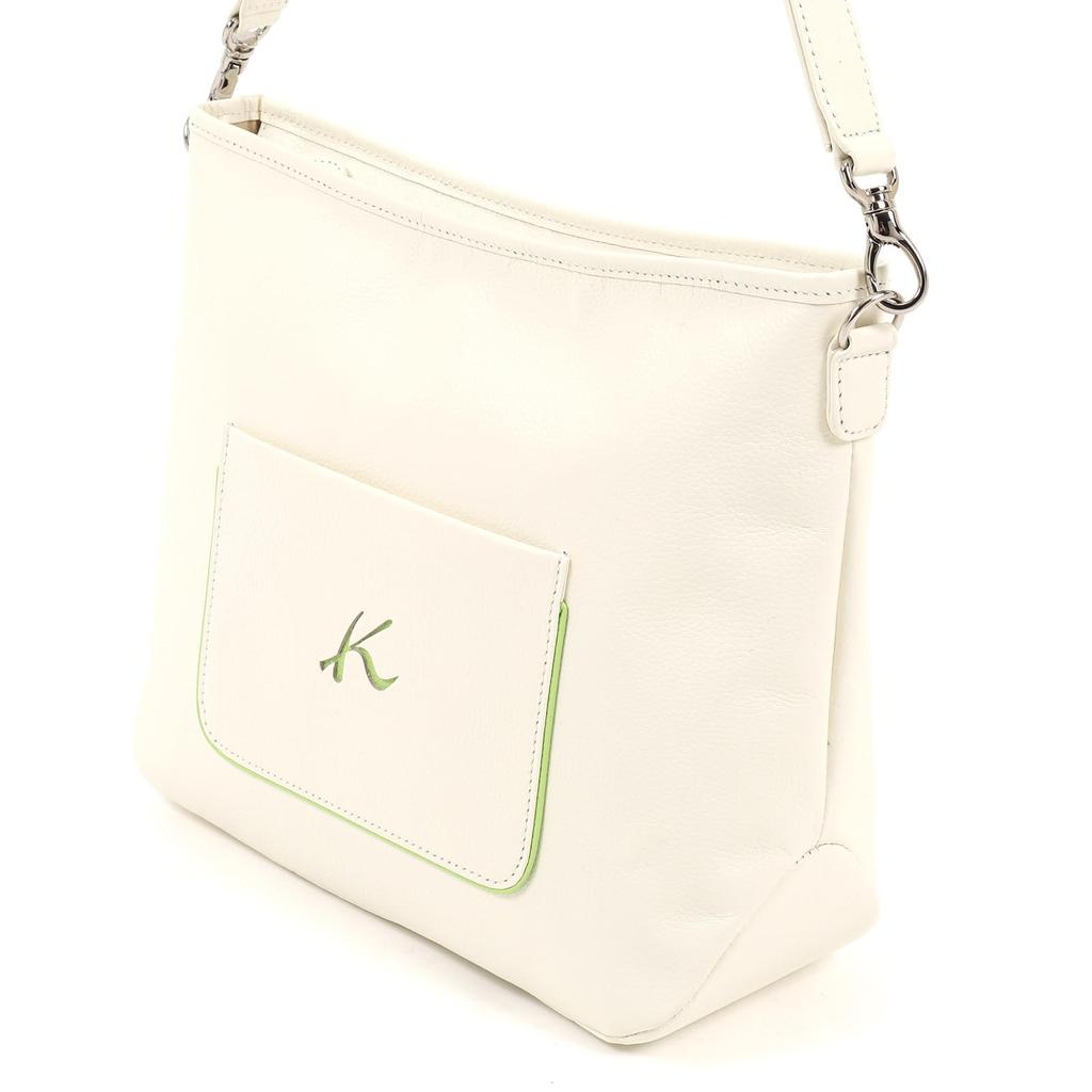 K Mark External Pocket 2way Shoulder Bag Green 91311 [Kitamura] Y-1150 Women's Ivory/Light [White]