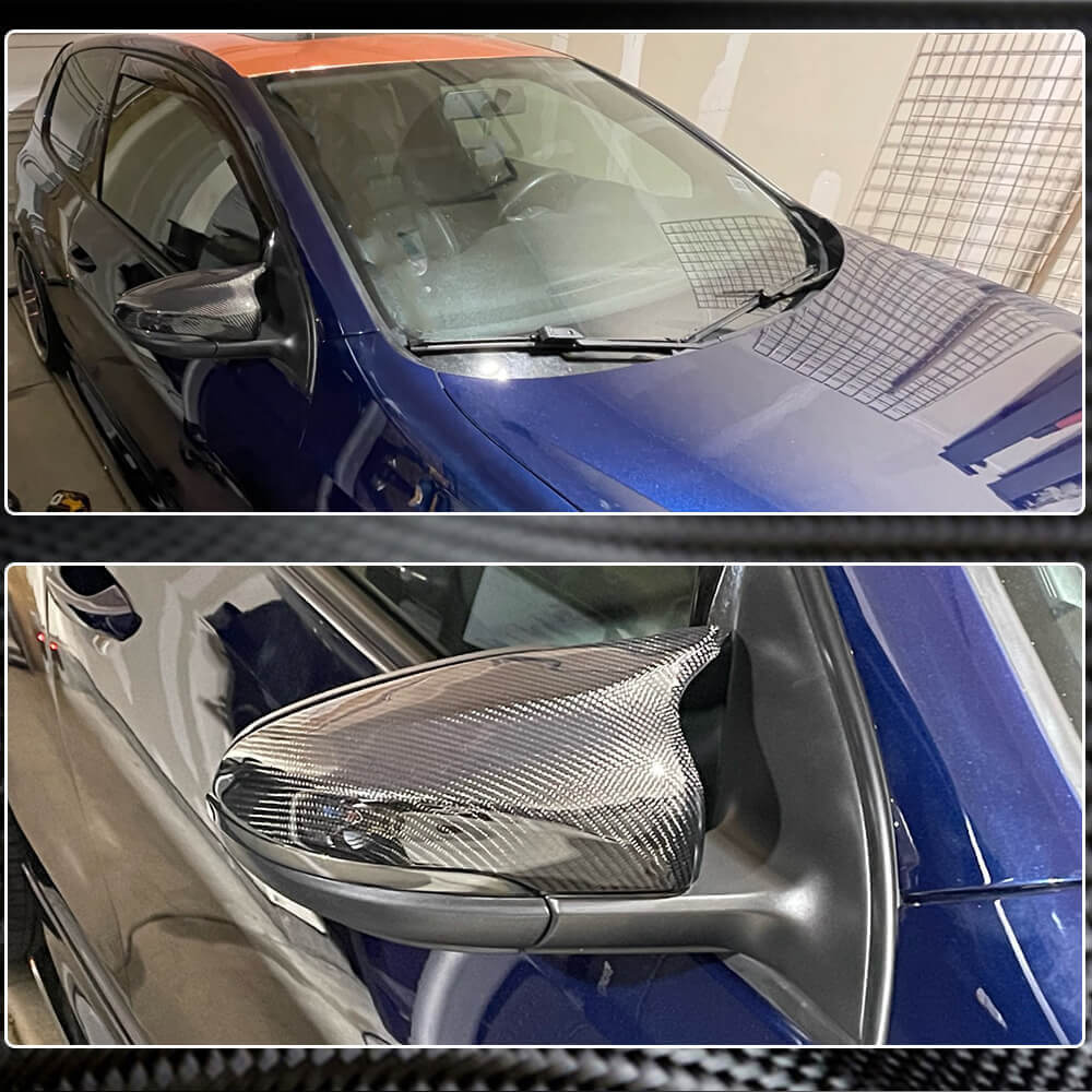 Крышки зеркал V2 (для HB 2010-2013, Карбон) для Volkswagen Golf 6