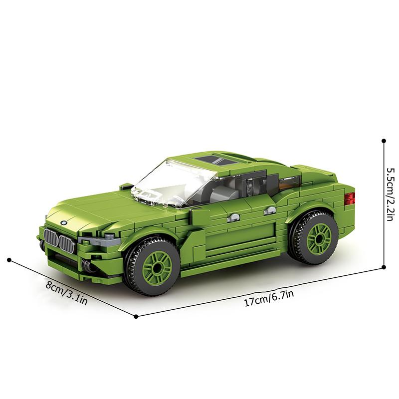 Non-Toxic 452Pcs City Sports Car Assembly Building Blocks Green Supercar Racing Vehicle Model Bricks Children Educational Toys Birthday Gifts