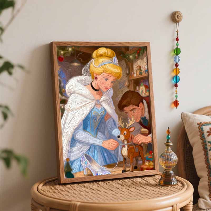 Disney Princess Winter Fairytale Oil Paint Digital Painting Art Kit FillIn Painting Home Decor