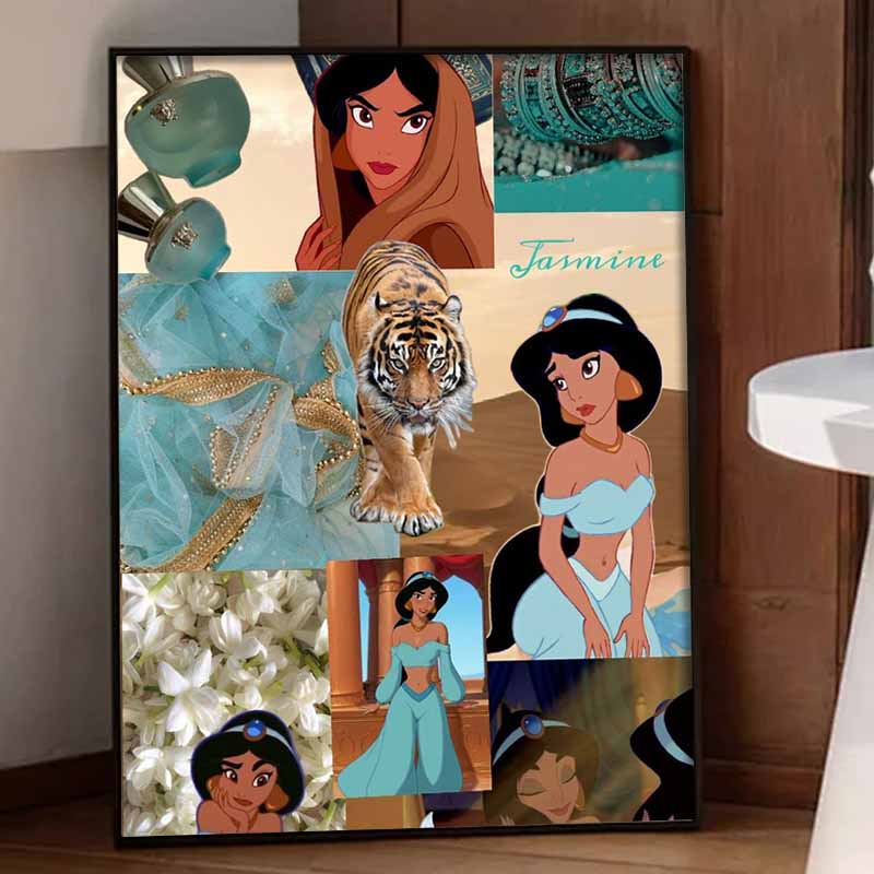 Disney Diamond Painting 5D DIY Jasmine Diamond Painting Set Suitable for Adults/Beginners Creative Gift Home Decoration