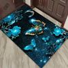 Stunning Blue Butterfly GalaxyRug for Living Room Decor3D Floral Carpet with Moon Design Home Accessories Skid resistant carpet