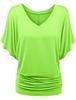 Plus Size Women's V-Neck Batwing Sleeve T-Shirt - A1375