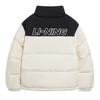 Li Ning Hot Pot Down Jacket With Letter Embroidery And Zipper Stand Collar Unisex Outerwear Off-White AYMS307-1