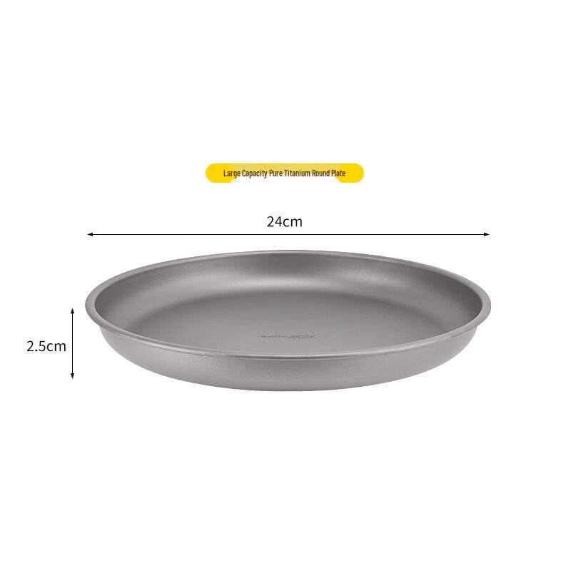 SNOW ROCK Outdoor Pure Titanium Round Camping Plate